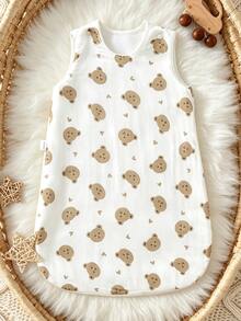 1pc All-Season Cartoon Cute Print Baby Sleeping Bag, Soft And Comfortable, For Newborn Daily Use - Multicolor - View 2