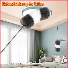 1pc Extendable Detachable Microfiber Ceiling Fan Duster, Home Ceiling Dust Cleaning Tool, Suitable For Walls, Ceiling, Kitchen, Living Room, Bedroom, Hallway Dusting - A - View 2