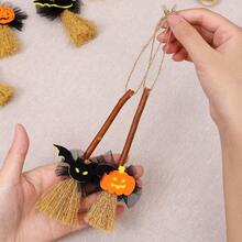 Halloween Party DIY Broom Decor Hanging Ornament - Multicolor - View 4