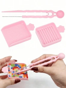Set 3 Alat Pelebur Manik Perler - Pinset Jarum Tunggal, Baki Penyelarasan, dan Sendok Manik, Cocok untuk Manik Buatan Tangan 2,6 mm, Aksesori Seni Manik DIY Penting, Penyimpanan Peleburan Manik, dan Alat Bantu - beraneka warna - View 6