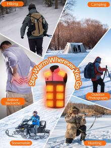 New Winter Women's Two-Tone Heated Vest With 21 Heating Zones, Smart Temperature Control, And Constant Temperature (Power Bank Sold Separately) - 1pc Mixed Color (Power Bank Not Included) - View 5