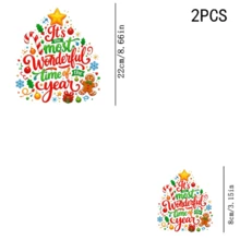 1/2/3pcs Christmas Tree Text Heat Transfer Iron-On Stickers, Gingerbread Man Candy Cane Snowflake Gift Christmas Elements DIY Stickers For T-Shirts, Sweatshirts, Pillows, Canvas Bags - Multicolor - View 9