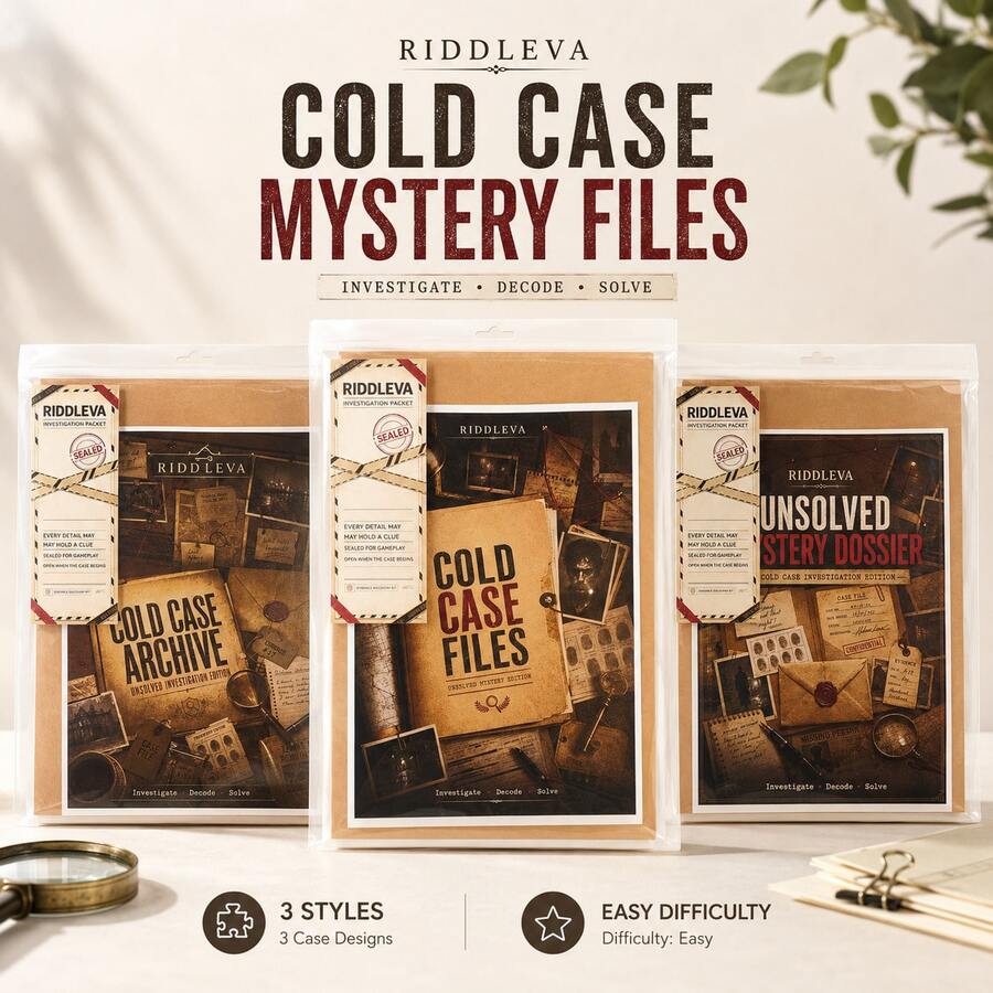 لعبة ألغاز RIDDLEVA Cold Case Unsolved Mystery، لعبة تحقيق جنائي استنتاجية غامرة، ملفات قضية للتحقيق والبحث عن الأدلة، لعبة طاولة تفاعلية مشوقة للحفلات، مناسبة للمبتدئين - متعدد الألوان - مشاهدة 1