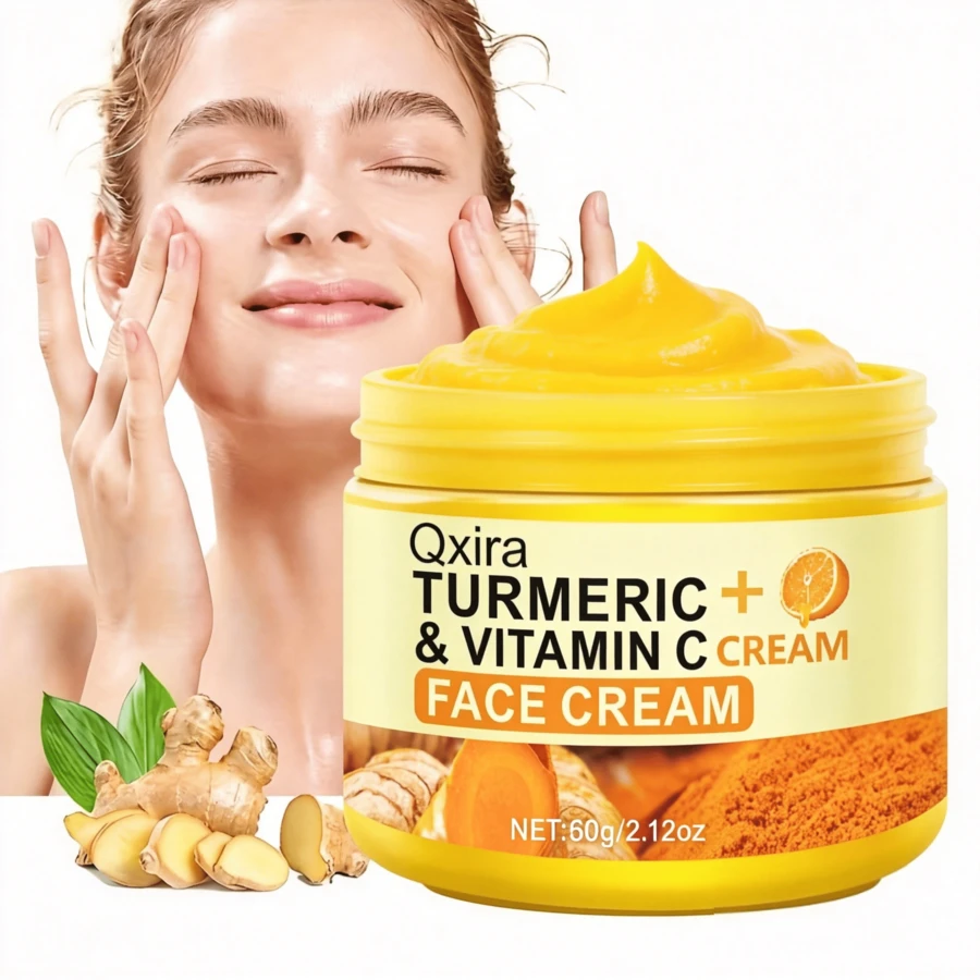Qxira 薑黃 + 維生素 C 面霜:深層保濕面霜,含薑黃萃取物,幫助改善皮膚彈性、緊緻肌膚,使肌膚柔軟亮澤 - 60g/2.12oz - 查看 1