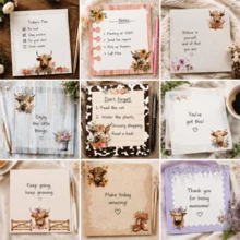 1/5pcs Highland Cow Sticky Notes, Cute Self-Adhesive Memo Pads, Office Decor Gift, Fridge Magnet, Student School Teacher Meeting Office Supplies, Suitable For Back To School Season - one-size - View 11