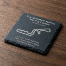 1pc 10cm*10cm Natural Stone Racing Track Coaster, 8 Track Designs, Laser Engraved Track Map Stone Drink Coaster, Heat Resistant Non-Slip Square Coaster, Racing Decoration, Racing Fan Gift, Car Enthusiast Gift, Birthday Christmas Gift - Black - View 14