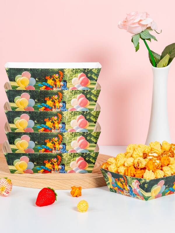 6pcs/12pcs/24pcs Anime Cartoon Theme Party Candy Boxes, Theme Party Gift Boxes, Candy And Cookie Boxes, Party Gift Bags, Party Gift Boxes, Suitable For Birthday Party, Candy And Popcorn Box Decoration, Applicable For Back To School Season Party, Essential Holiday Party Supplies