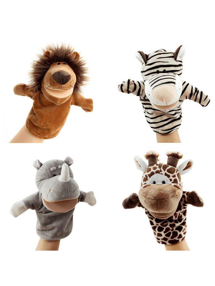Hand Puppet Toy For Storytelling And Role Play, Cartoon Animal Hand Puppet With Movable Mouth, Parent-Child Interactive Toy - Multicolor - View 1