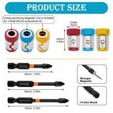 6-Piece Drill Bit Set With Magnetic Screw Ring And Drill Bit, Universal Magnetized Drill Bit Ring, Strong Magnetic Anti Slip Screw Fixing Ring, Suitable For Hexagonal Screwdriver And Electric Drill, DIY Daily Maintenance - Multicolor - View 3