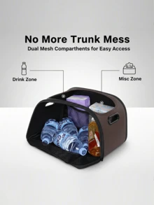 Multifunctional Car Storage Box, Fashionable Large Capacity Passenger Seat Organizer, Multi-Purpose Trunk Organizer, Easy To Clean Car Storage Solution, Car Interior Organizer, Large Opening Water Bottle Storage Box - Trunk Storage - View 3