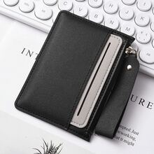 Women Slim Mini Card Wallet Multi Card Slots Zipper Coin Purse Portable Hand Strap Small Leather Purse For Daily Travel - Multicolor - View 11