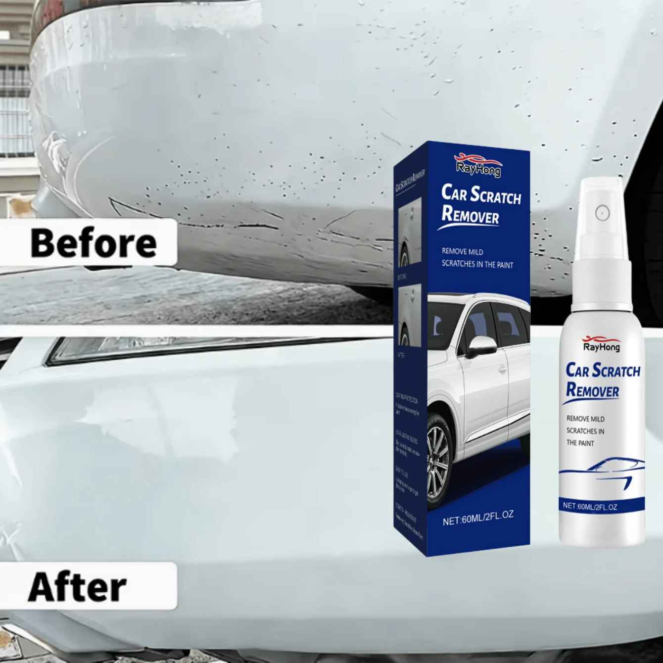 rayhong Nano Car Paint Protection & Scratch Repair Spray, Easy To Use To Remove Scratches, Restore Paint Gloss, Protect Car Polish, Long-Lasting & Durable, Car Scratch Care Spray