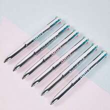 1pc ST Head 4-Color Retractable Ballpoint Pen Set, 0.5mm Refill, 4-In-1 Colorful Journaling Pen, Study Pen, Highly Attractive Quick-Drying Colorful Pen, Perfect Gift For Friends, Teachers, Students, Back To School Supplies - Sets - View 7