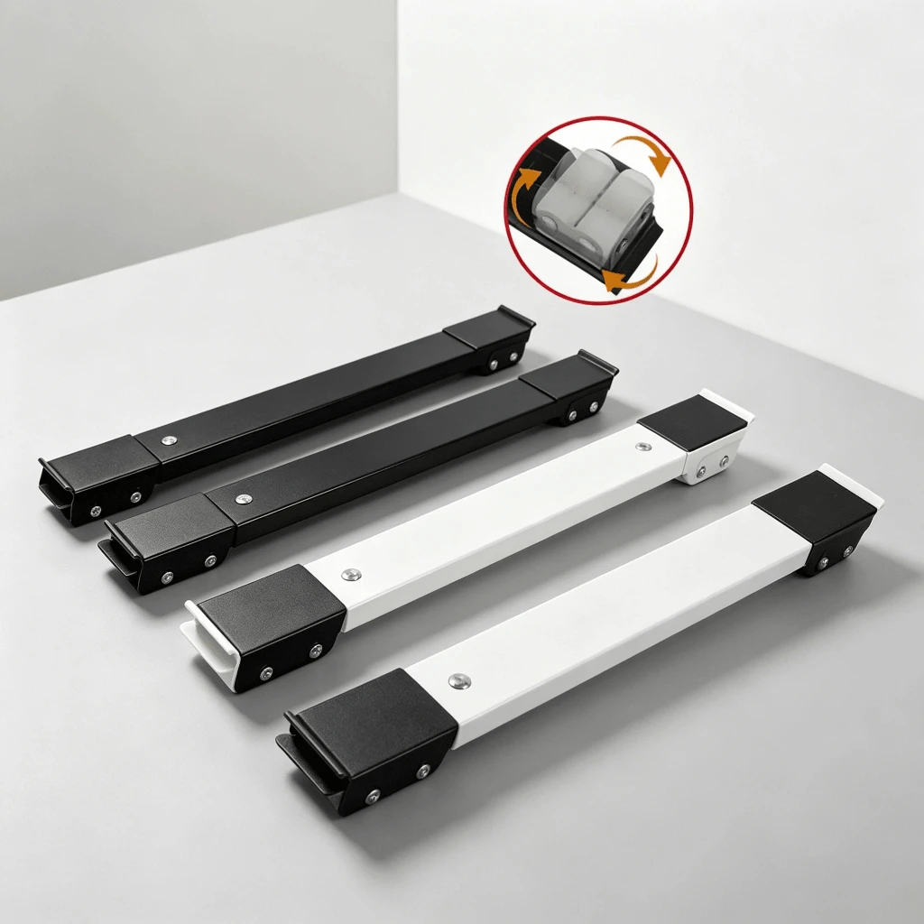 Adjustable Furniture Moving Base, Heavy Duty Universal Wheels, Appliance Stand, Black & White - A - View 1