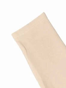 Áo thun nữ dài tay cổ tròn, màu trơn, dáng ôm, thanh lịch và đa năng, thích hợp cho mùa hè, thu/đông và mùa xuân. - Màu be - Xem 7
