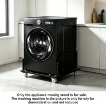 Adjustable Furniture Moving Base, Heavy Duty Universal Wheels, Appliance Stand, Black & White - A - View 3