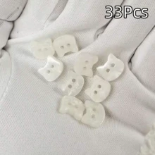 11/22/33Pcs Cat & Fish Shaped Sewing Buttons, Double Hole Faux Pearl Shell Texture Decorative Buttons, Black & White Animal Buttons, Suitable For Clothing, Sweaters, Crochet, Scrapbooking, Handmade Jewelry DIY Materials, Random Color - Multicolor - View 12