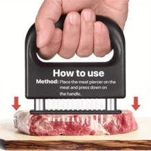 1PC Multi-Purpose Stainless Steel Manual 48-Needle Meat Tenderizer, Ergonomic Non-Slip Handle, Home Kitchen Meat Tenderizing Tool, Suitable For Beef, Chicken, Fish, Quickly Breaks Down Meat Fibers, Fully Absorbs Flavor And Improves Meat Texture, Efficient Perforation Design, Durable And Resistant To Needle Breakage, Essential For Daily Home Cooking, Professional Chef Commercial Meat Tenderizer Accessory, Specialized Kitchen Tool For Western Steak Marinating And Pre-Treatment - Multicolor - View 9