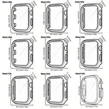 1 Pc Screen Protector - Full-Body Hard PC Protective Case, High-Definition Ultra-Thin, Compatible With Apple Watch Series Ultra/SE/11/10/9/8/7/6/5/4/3/2/1, Fits 38/40/41/42/44/45/46/49mm, Smart Watch Protective Case Accessory, Black - Black - View 9
