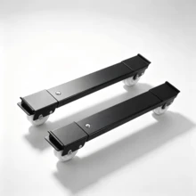 Adjustable Furniture Moving Base, Heavy Duty Universal Wheels, Appliance Stand, Black & White - A - View 8