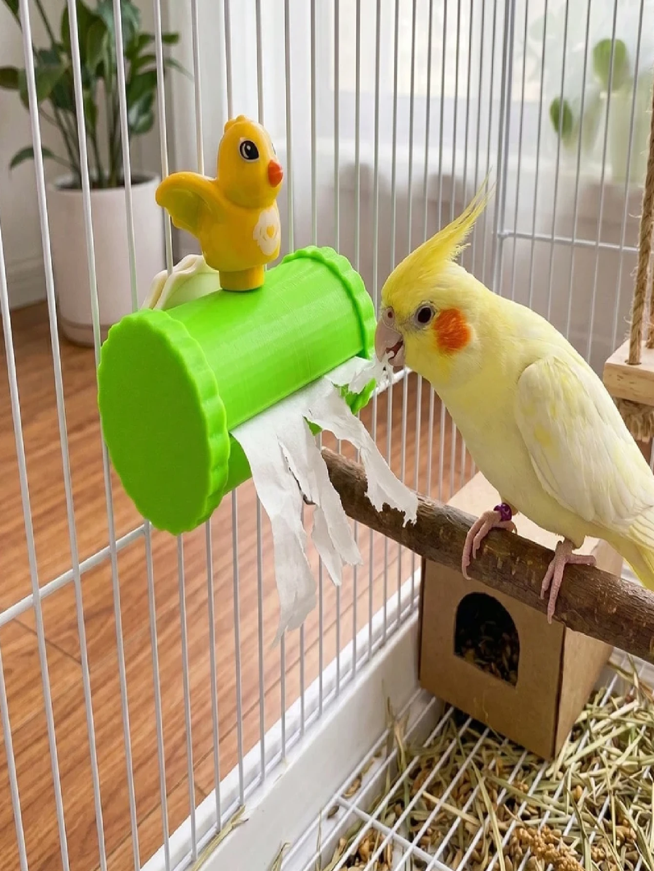 1 Set Mainan Gantung Sangkar, Kotak Tisu Kertas, Mainan Mengunyah untuk Burung, Aksesori Sangkar Dekoratif Bergambar Burung Kartun, Cocok untuk Burung Lovebird, Cockatiel, dan Parakeet, Memperkaya Permainan dan Meredakan Kebosanan - MultiWarna - View 1