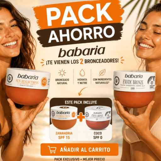 PACK AHORRO Babaria Bronceador Zanahoria SPF15 + Aceite de Coco SPF0 300ml