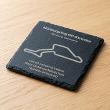 1pc 10cm*10cm Natural Stone Racing Track Coaster, 8 Track Designs, Laser Engraved Track Map Stone Drink Coaster, Heat Resistant Non-Slip Square Coaster, Racing Decoration, Racing Fan Gift, Car Enthusiast Gift, Birthday Christmas Gift - Black - View 19