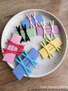 12pcs Dopamine Candy Color Cross Hair Clips, Side Hair Clips For Girls, Versatile Casual Daily Back Hair Accessories - Multicolor - View 4