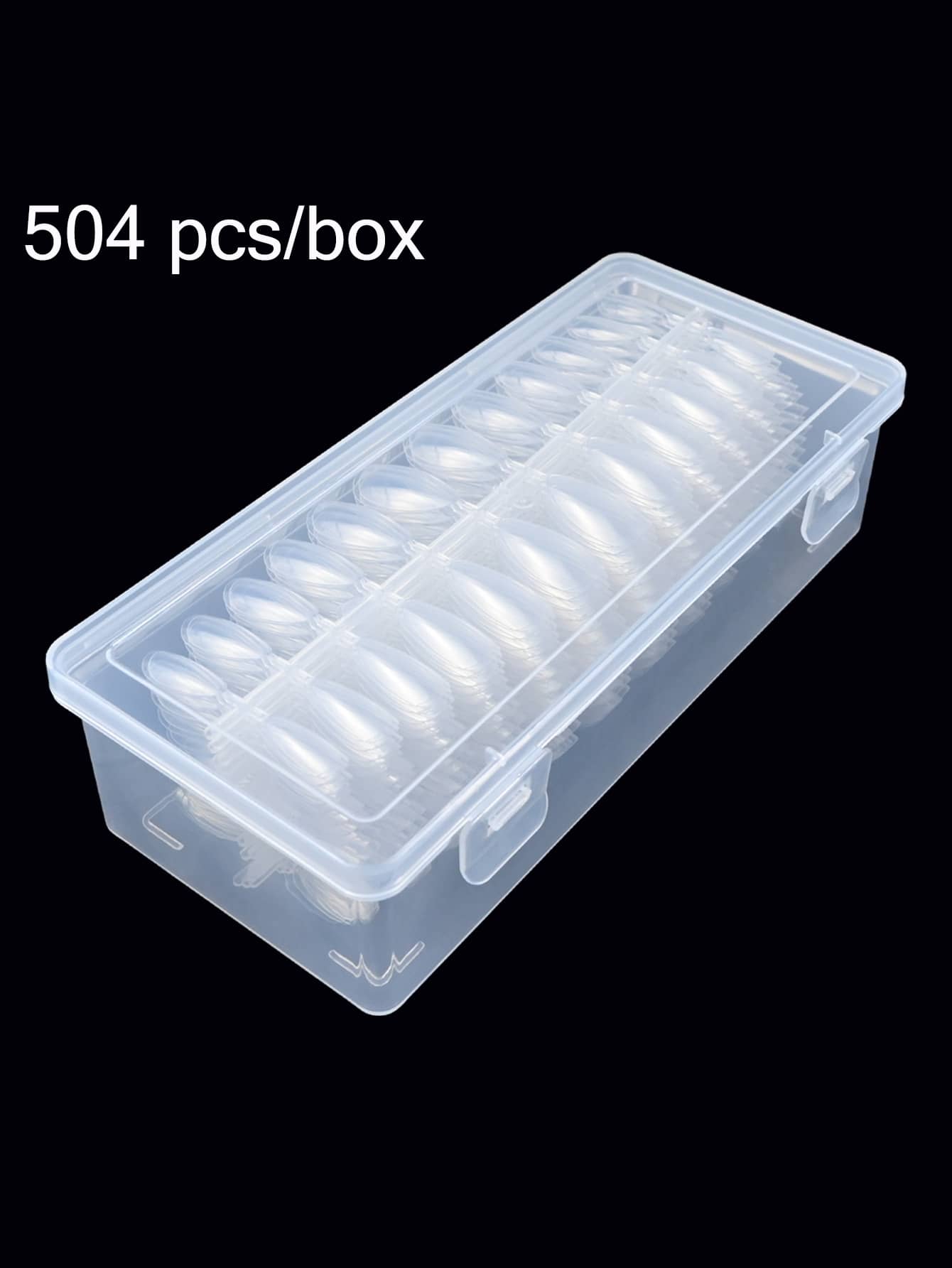 Nail Tips Ultra-Thin Seamless Transparent No-Sanding Almond Trapezoid Square Short Pointed Short Ballet 504 Pieces - White - View 1