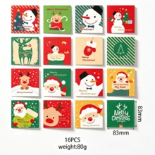 16/24pcs Christmas Greeting Cards, Cute Cartoon Penguin & Christmas Tree Paper Carving Note Cards, Blank Writing Message Cards For Xmas Holiday Gift - Multicolor - View 7