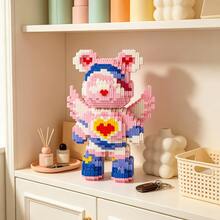 1876pcs Large White Bear Building Blocks, Decorative Items And Room Decor, Home Decor, Party Decor, Decorative Statue, Handicrafts, Fine Carving, Lightweight Statue, Collectible Statue, Display Statue, Home Designer, DIY Enthusiast - Personalized Gift - Blue and White - View 11