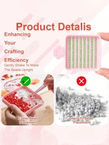 Set 3 Alat Pelebur Manik Perler - Pinset Jarum Tunggal, Baki Penyelarasan, dan Sendok Manik, Cocok untuk Manik Buatan Tangan 2,6 mm, Aksesori Seni Manik DIY Penting, Penyimpanan Peleburan Manik, dan Alat Bantu - beraneka warna - View 2