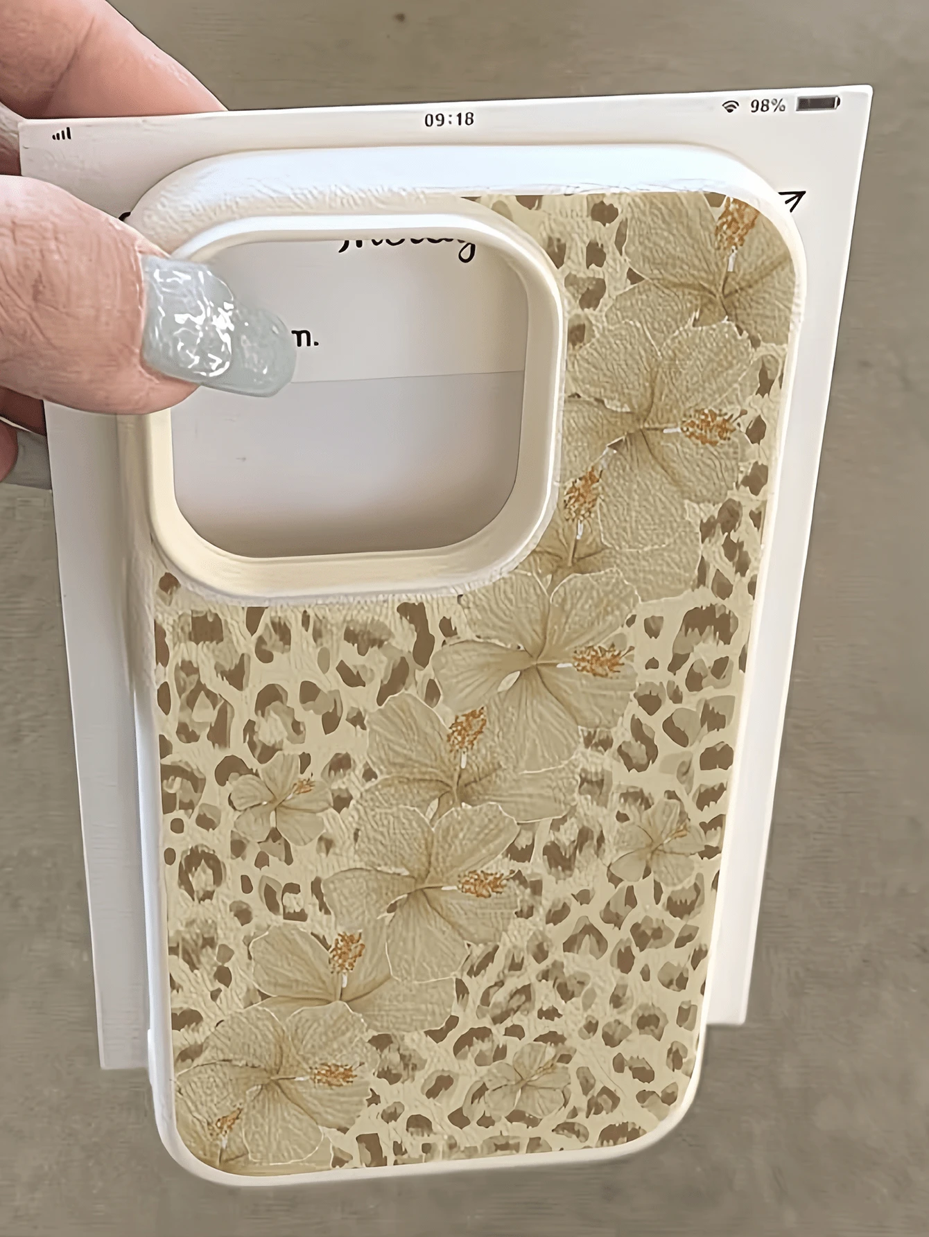 1件 白色豹紋扶桑花個性化極簡全包覆 TPU 防震手機殼,適用於 Apple 18 17 16 15 14 13 12 11 Pro Max Air 及系列 - 彩色 - 查看 1