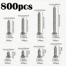 800pcs Self Tapping Screw Hybrid Set With Storage Box, M2 Cross Flat Head Metal Woodworking Screws, Easy To Secure Fastening Kit - 800pcs - View 3