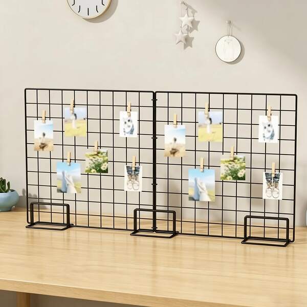 Mesh Display Rack And Mesh Stand Base, Freestanding Multi-Functional Desktop Shelf, Convenient Large Capacity, For Jewelry Display, Photo Wall, Office Desk Decor, Desktop Storage, Vanity Storage And Dorm Storage