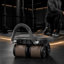 Ab Roller + Yoga Mat + Random Color Knee Pad, Automatic Rebound Abdominal Trainer, Home Fitness Ab Roller, Stable Non-Slip Wheel, Suitable For Men And Women Abdominal Core Strength Training Fitness Equipment - Multicolor - View 7