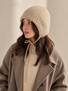 Cute Face-Slimming Knitted Ushanka Hat, Warm Ear-Protective Woolen Cap, Suitable For Daily Wear, Shopping And Outings - Fisherman's Hat - View 3