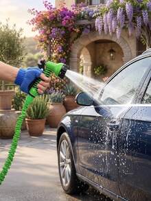 50/75ft Adjustable Garden Hose With Green Spray Nozzle - Durable Polyethylene Material, Multi-Purpose Garden Hose With Spray Gun, Suitable For Year-Round Outdoor And Yard Use, US Standard Connector, Expandable Hose For Watering And Cleaning - Multiple Styles and Colors - View 7