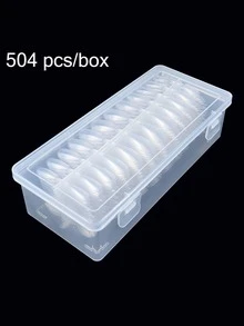 Nail Tips Ultra-Thin Seamless Transparent No-Sanding Almond Trapezoid Square Short Pointed Short Ballet 504 Pieces - White - View 5