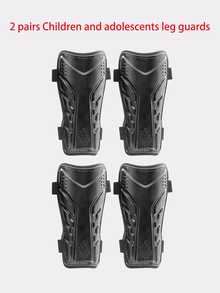 2 Pairs Kids & Teens Professional Soccer Cycling Shin Guards, New Dual-Strap Shin Guards - Multicolor - View 4