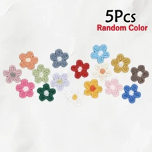 50 1.5cm Multi-Color Five-Petal Flower Lace Fabric Patches (Non-Adhesive) DIY Handicraft Material Clothing Hat Decorative Accessories Random Mixed Colors - Multicolor - View 12