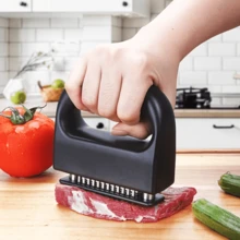1PC Multi-Purpose Stainless Steel Manual 48-Needle Meat Tenderizer, Ergonomic Non-Slip Handle, Home Kitchen Meat Tenderizing Tool, Suitable For Beef, Chicken, Fish, Quickly Breaks Down Meat Fibers, Fully Absorbs Flavor And Improves Meat Texture, Efficient Perforation Design, Durable And Resistant To Needle Breakage, Essential For Daily Home Cooking, Professional Chef Commercial Meat Tenderizer Accessory, Specialized Kitchen Tool For Western Steak Marinating And Pre-Treatment - Multicolor - View 1