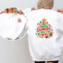 1/2/3pcs Christmas Tree Text Heat Transfer Iron-On Stickers, Gingerbread Man Candy Cane Snowflake Gift Christmas Elements DIY Stickers For T-Shirts, Sweatshirts, Pillows, Canvas Bags - Multicolor - View 2