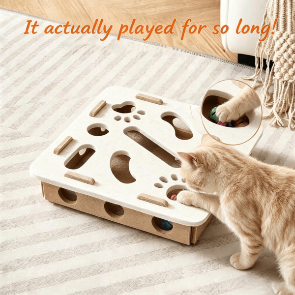 Large Cat Toy Box, Detachable And Easy To Assemble, Includes Ball Toy, High-Quality Durable Felt Material, Cat Scratch Pad, Not Easily Damaged, Cat Puzzle Toy Promotes Intellectual Development And Physical Activity, No Battery Required, Suitable For Indoor Cats, Cat Supplies, Indoor Cat Toys, Sensory Toys