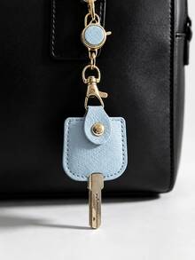 2pcs/1pc PU Leather Bag Charm, Retractable Key Holder, Extendable Key Chain, Gold Double Buckle And Protective Key Sleeve, Anti-Lost Bag Pendant, Suitable For Handbags, Wallets, Backpacks And Car Keys, Multiple Colors - A - View 3