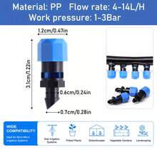 Drip Irrigation Micro Nozzle, Adjustable Water Flow Nozzle, High-Quality Plastic Material, Drip Irrigation Micro Nozzle, Used In Watering Systems For Lawns And Courtyards - A - View 4