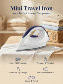 SOKANY Handheld Garment Steamer, Portable Mini Travel Iron With Ceramic Soleplate, Suitable For Various Fabrics, Constant Temperature Ironing, Non-Damaging, Adjustable Temperature Control, Overheat Protection - View 1