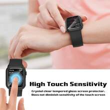 1 Pc Screen Protector - Full-Body Hard PC Protective Case, High-Definition Ultra-Thin, Compatible With Apple Watch Series Ultra/SE/11/10/9/8/7/6/5/4/3/2/1, Fits 38/40/41/42/44/45/46/49mm, Smart Watch Protective Case Accessory, Black - Black - View 5