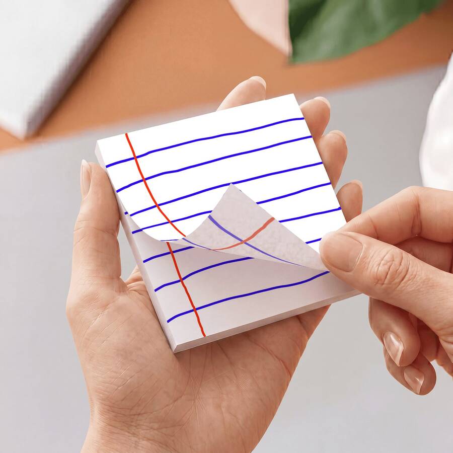 4 Packs Sticky Notes, Self-Adhesive Memo Pads, Total 200 Sheets, Notebook Style Memo Pads, Removable Adhesive Sticky Notes, For Study, To-Do List, School And Office Supplies