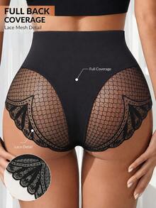 2pcs/Pack Women's Lace Seamless Tummy Control Shaping Panties, Waist-Cinched Butt-Lifting Underwear, Suitable For Various Occasions - Multicolor - View 2
